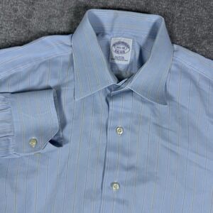 Brooks Brothers Shirt Men's 15.5 32 Blue Plaid USA Made Long Sleeve